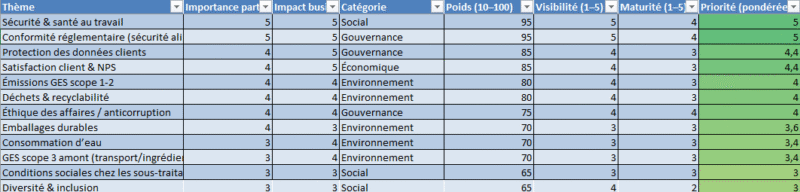 Matrice de matérialité : Modèle Excel et Word à remplir — de la cartographie des enjeux à la double matérialité