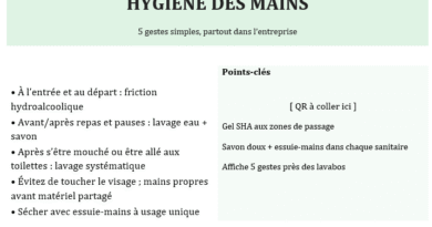 Hygiène personnelle au travail : checklist + Affiches A4 à Imprimer
