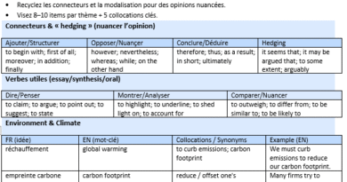Anglais (Bac) — Le guide vocab qui fait gagner des points