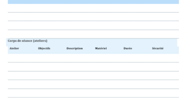 Fiche de séance de sport & fiche de séance fitness : modèles à télécharger