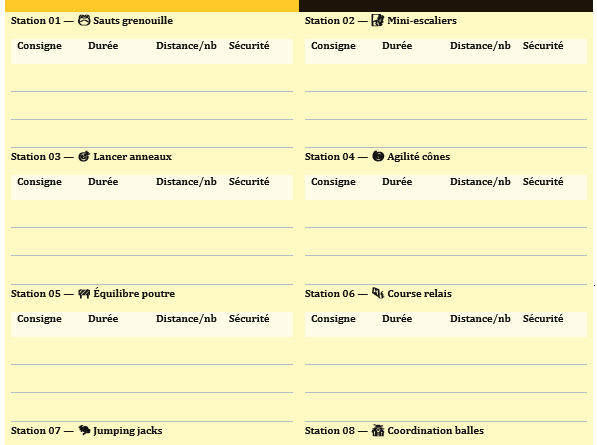 Modèles de fiches de sport à imprimer : 10 Exemples