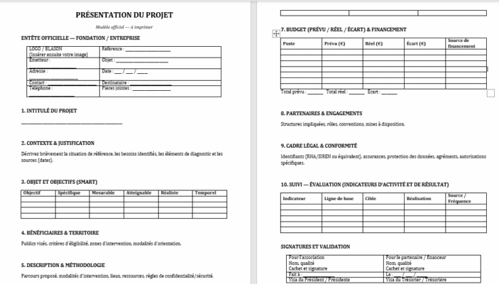 Fiches de projet associatif à imprimer : un kit officiel, clair et actionnable