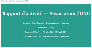 Rapport d’activité Association/ONG : modèle Word - une mise en page qui ne casse rien
