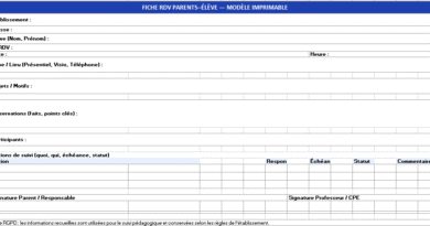 Fiche RDV & Suivi Parents–Élèves dans Excel