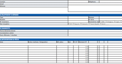 Fiche de Réparation — Atelier (Excel) : modèles téléchargeables + bonnes pratiques