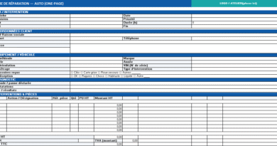 Modèle “App Excel” pour la gestion des ordres de réparation — prêt à imprimer