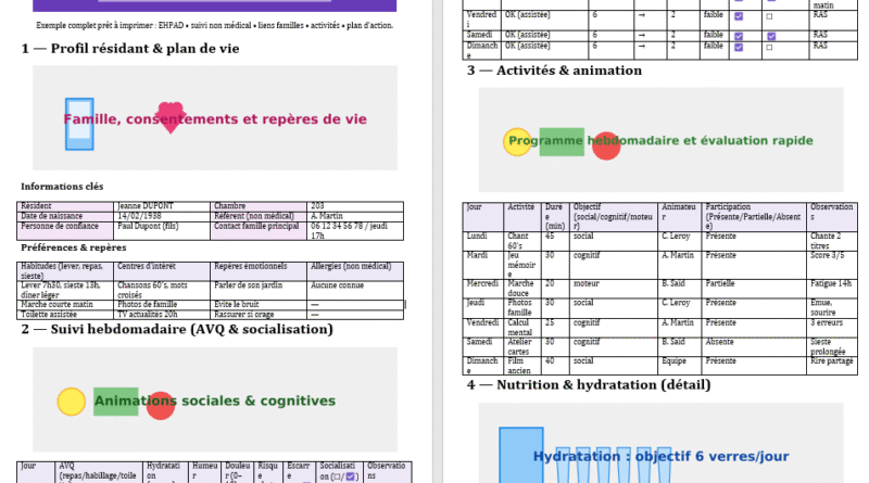 Fiche d’action EHPAD : modèle éditable à télécharger - transformer une intention en attention quotidienne