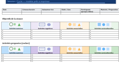 Fiche d’animation en EHPAD : Exemple dans Word + Modèle Vierge à suivre