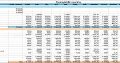 Suivi de trésorerie annuel — le modèle “Entrées / Sorties / Différence / Trésorerie”
