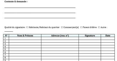 Fiche de pétition à imprimer : 5 modèles thématiques