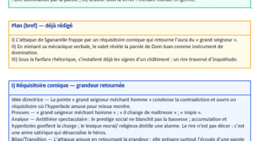 Exemple de commentaire composé corrigé — Molière, Dom Juan, Acte I, scène 2