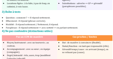 Le complément circonstanciel de manière : Fiche mémoire