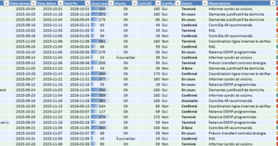 Modèle Excel pour suivre les changements d’adresse et la réexpédition de courrier