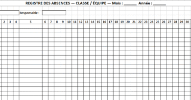 suivi des absences EXCEL à imprimer