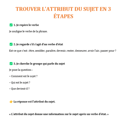 Exercices “Attribut du sujet” CM2 – types d’exercices et corrections pour instituteurs