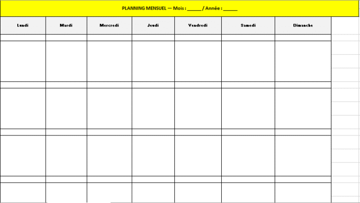Fiches imprimables dans Excel ( utiles) : Planning Mensuel, Contact, Presence, Signatures, Kanban...