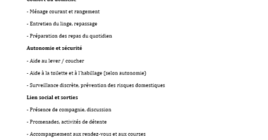 Fiche d’offre de service d’aide à domicile pour les personnes âgées : modèles Word