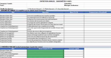 Entretien annuel : transformer le face-à-face en baromètre 4 axes + modèles Excel