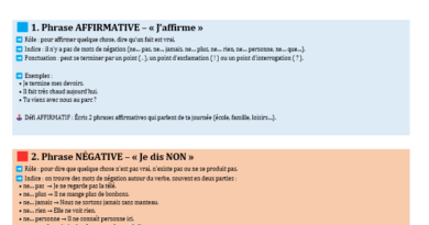 Fiche Mémo - Formes de phrases en CM1 : aider l’enfant à passer du “oui” au “non” en confiance