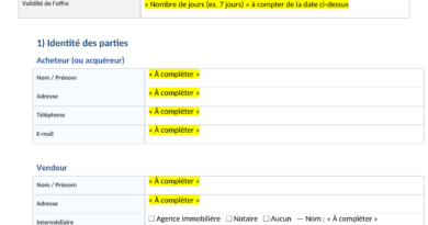 Modèle d’offre d’achat immobilier Word à télécharger + variantes + exemple (France)