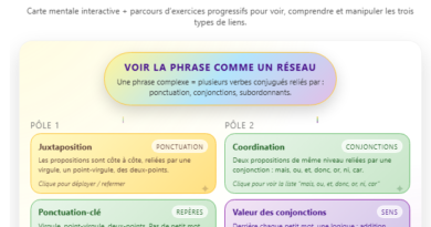 Juxtaposition, coordination, subordination : comprendre les liens (avec exercices corrigés) + carte mentale interactive