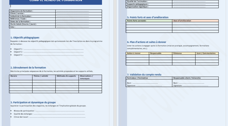 Compte rendu de formation word