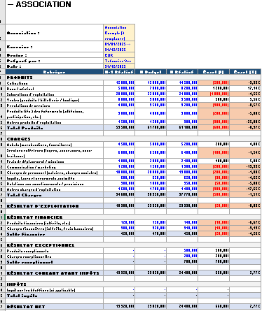 Modèle de compte de résultat d’association gratuit