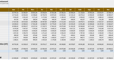 Compte de résultat restaurant dans Excel : Modèle automatisé