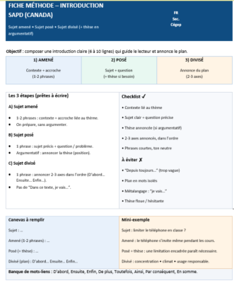 Sujet amené – Sujet posé – Sujet divisé : la méthode d’introduction qui te fait gagner en clarté