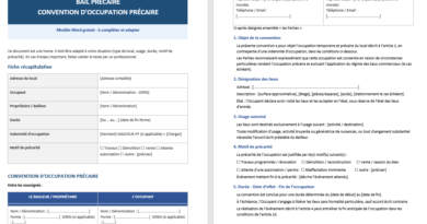 Bail précaire en Word à télécharger