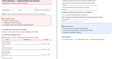 Dyslexie : Activités pour élèves dyslexiques dans Word : Fiches à télécharger