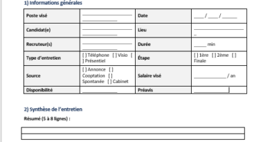 Compte rendu d’entretien d’embauche : modèles Word