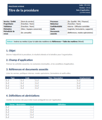 Procédure interne Word et PDF : un cadre clair pour travailler juste, partout, tout le temps