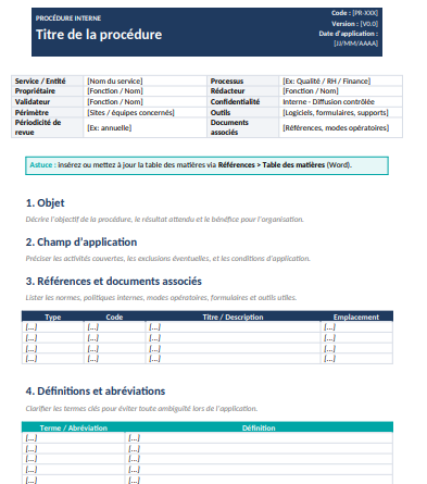 Procédure interne Word et PDF : un cadre clair pour travailler juste, partout, tout le temps