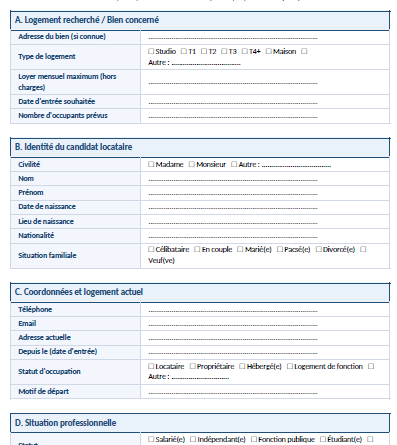 Fiche de renseignements locataire : modèle Word téléchargable