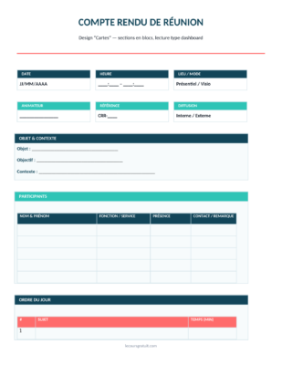 Modèles de compte rendu de réunion Word