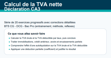 Calcul de la TVA nette et déclaration CA3