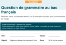 Question de grammaire au bac français