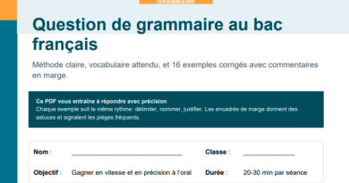 Question de grammaire au bac français