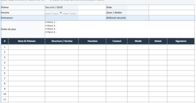 Feuille d’émargement de réunion sur Excel : modèles imprimables, thématiques et prêts à l’emploi
