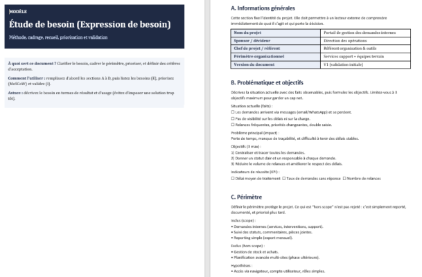 Comment réaliser une étude de besoin (analyse des besoins) + modèle prêt à copier