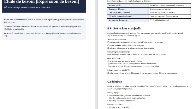 Comment réaliser une étude de besoin (analyse des besoins) + modèle prêt à copier