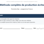 Méthode complète de production écrite en Première Bac : fiche Word d’aide à la rédaction