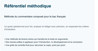 Méthode du commentaire composé au bac français