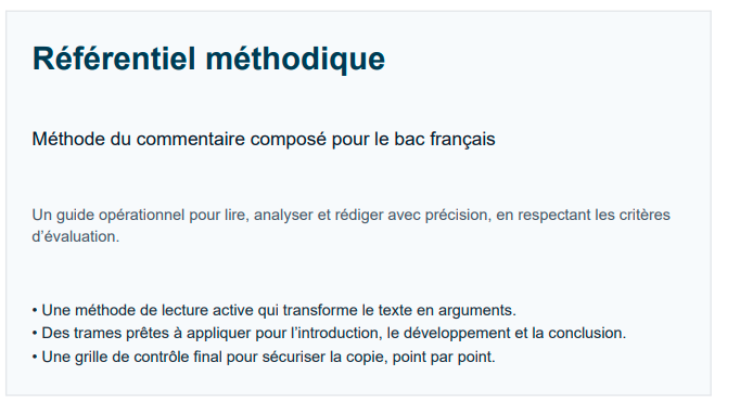 Méthode du commentaire composé au bac français