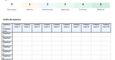 Matrice des compétences à remplir dans Word : outil simple, lisible et directement exploitable