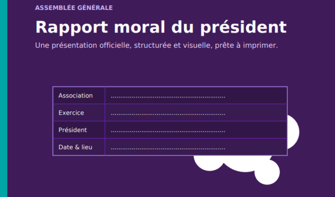 Rapport moral du président d’association en PDF