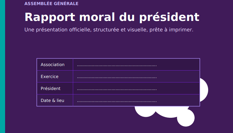 Rapport moral du président d’association en PDF
