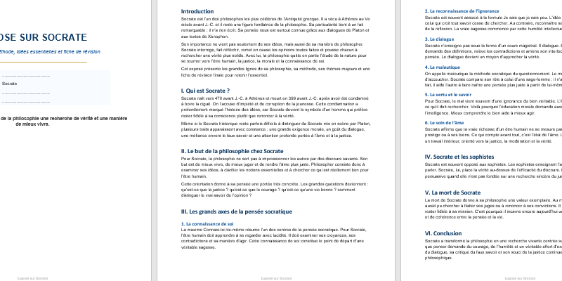 Exposé sur Socrate : pour comprendre sa pensée, sa méthode et son héritage