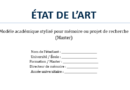 État de l’art mémoire de master : méthode, exemple et modèle à télécharger